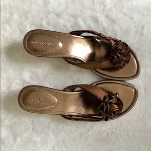 Lindsay Phillips metallic wedge heel